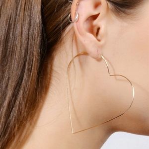 Heart Hoop Wire Earrings Lightweight
